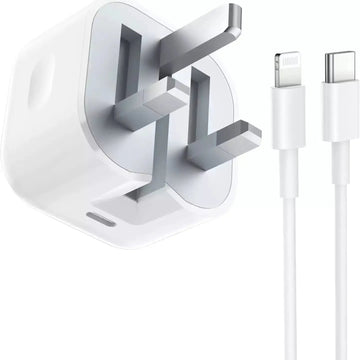 Apple 20W USB-C 3-Pin Adapter | Fast Charging | NFC Feature | Free Cable